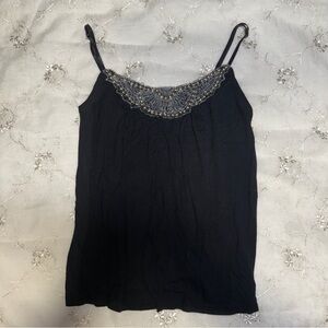 vintage y2k black beaded candies tank – size s